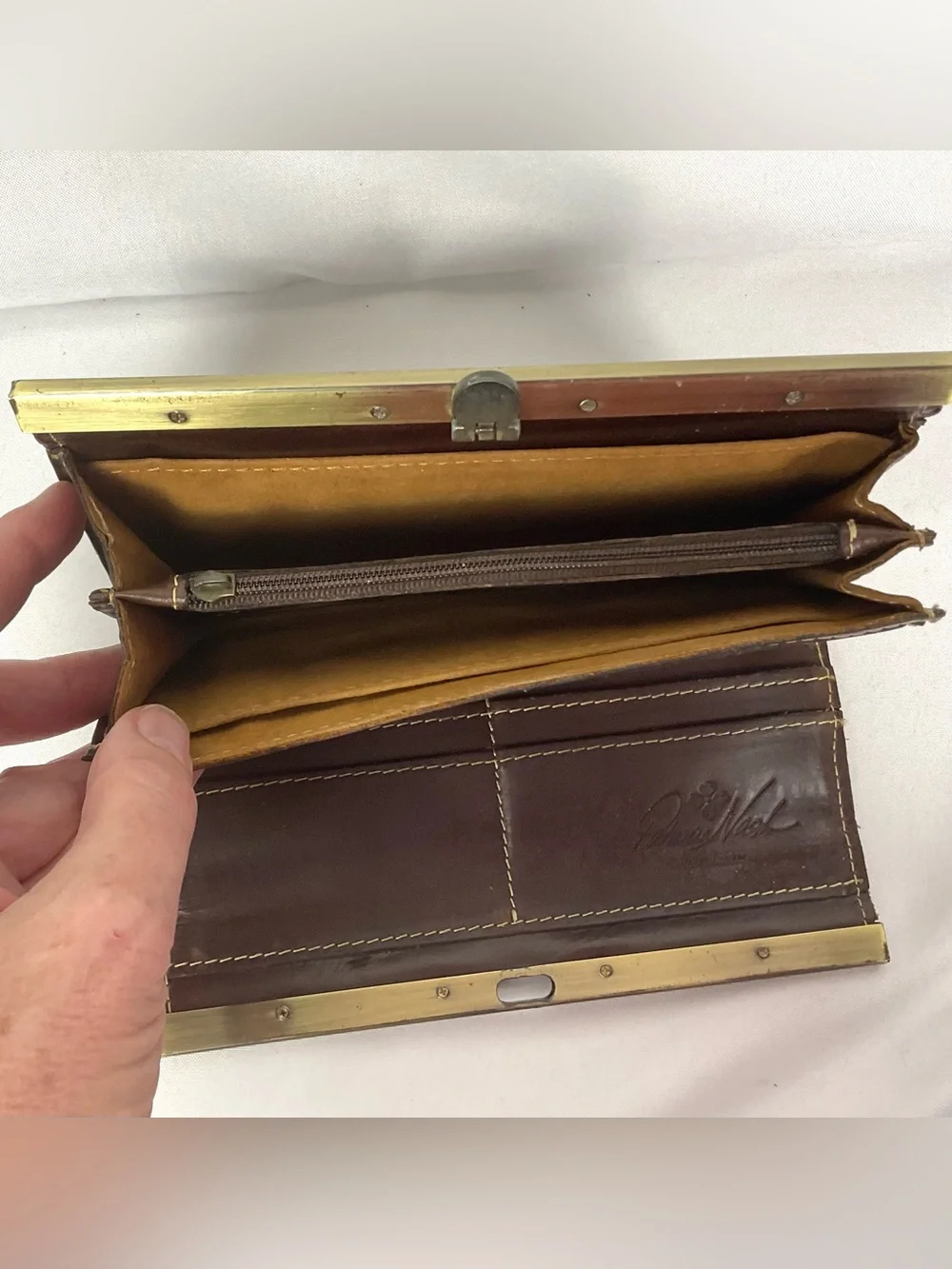 Patricia Nash Winter Bloom Leather Wallet Floral Clutch Retro Flip Clasp
